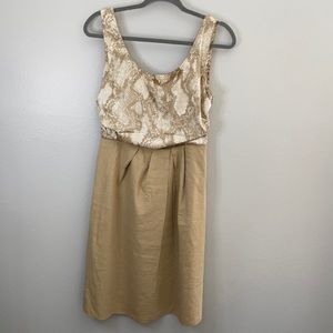 Elie Tahari| silk beige animal/mixed print size 8